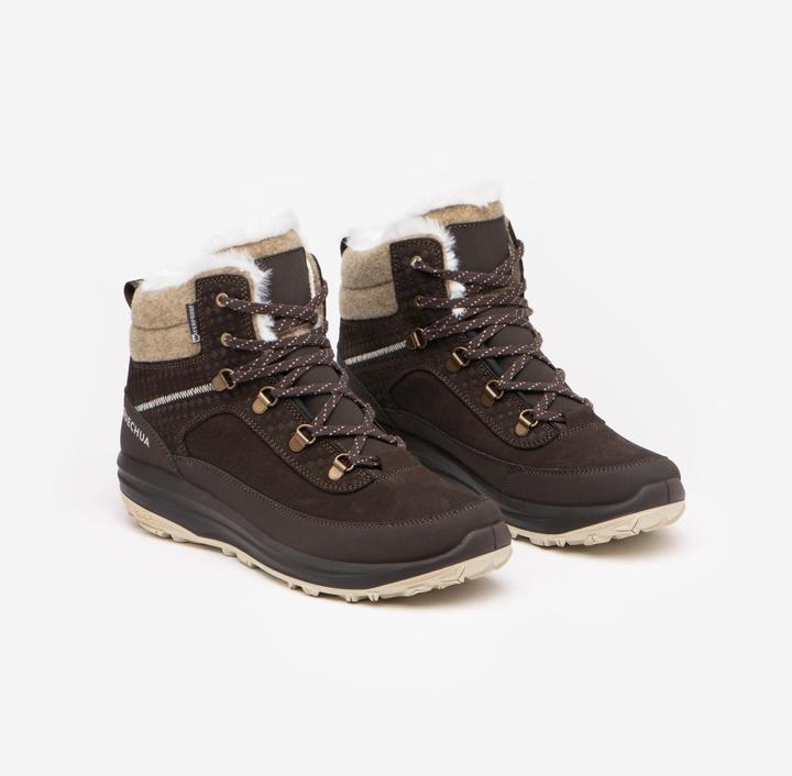 Actual product image Quechua Winter shoes ladies leather warm waterproof half high winter hiking - SH900 (39)