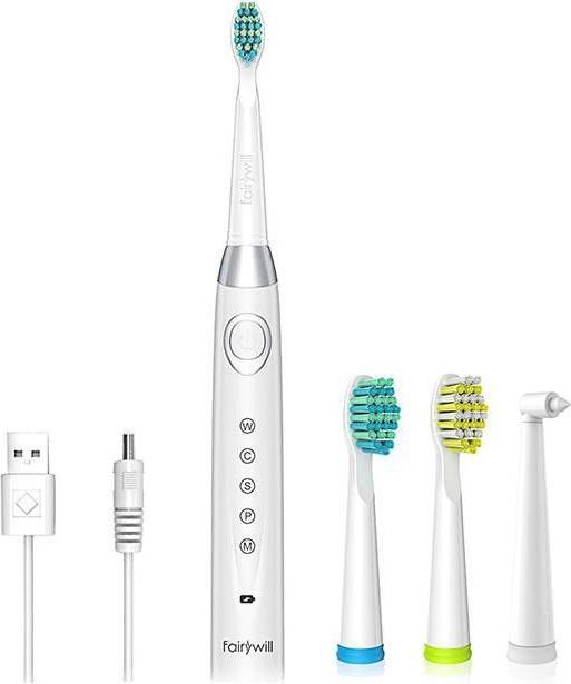 Actual product image Fairywill Sonic toothbrush with head set 508 (White) (Sonic toothbrush)