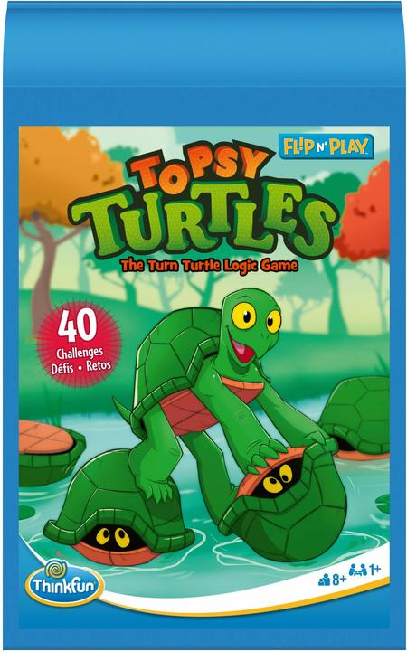 Produktbild Ravensburger ThinkFun 76576 - Flip N' Play Topsy Turtles - das Reise-Logikspiel, für Kinder und Erwachsene ab 8 (Deutsch, Französisch, Italienisch)