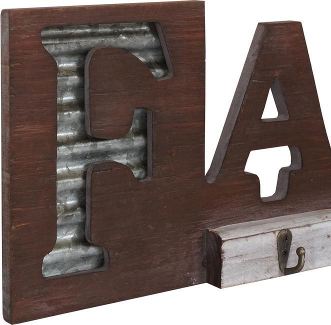Actual product image Mendler Family wall coat rack, coat rack panel, country house wood metal
