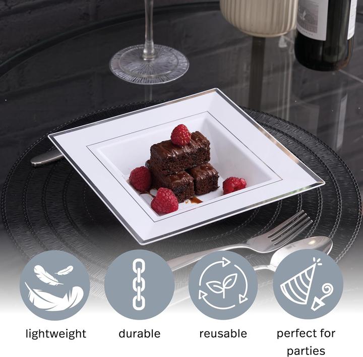 Image du produit Matana 100er-Set quadratische Plastik-Suppenteller (100 x)