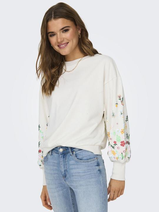 Image du produit Only Coupe normale Col rond Manches côtelées Épaule basse Sweat-shirt (XS)
