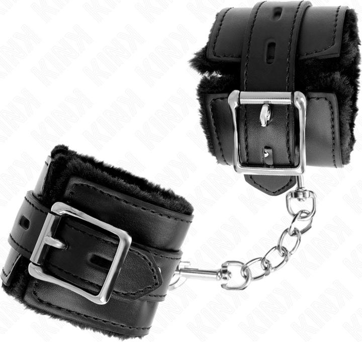 Kink Fur Lintered Wrist Cups With Quadratic Leaves, Black And Black, Shielded