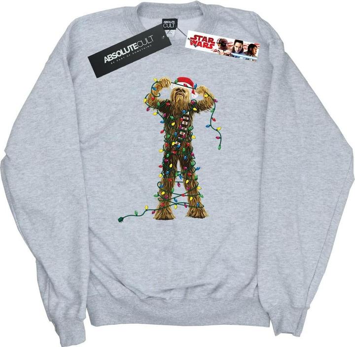 Actual product image Star Wars Mens Chewbacca Christmas Lights Sweatshirt (XXL)