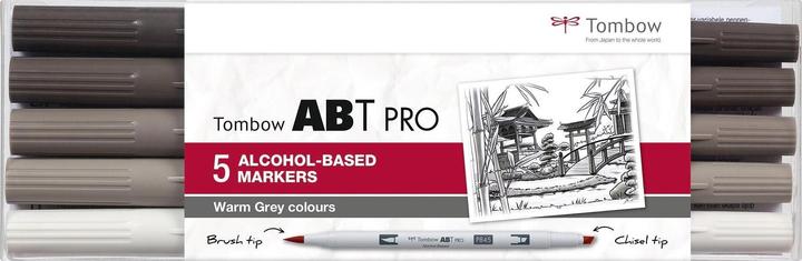 Image du produit Tombow Stylo à double brosse ABT PRO (Gris foncé, Gris, 5 x)