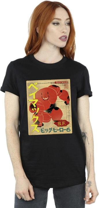 Immagine prodotto Disney Big Hero 6 Baymax Baymax Newspaper Maglietta Ampia Donna (L)