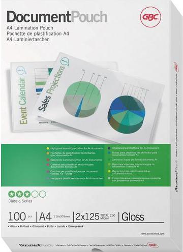 Produktbild GBC Laminierfolie (A4, 100 Stück, 125 µm)