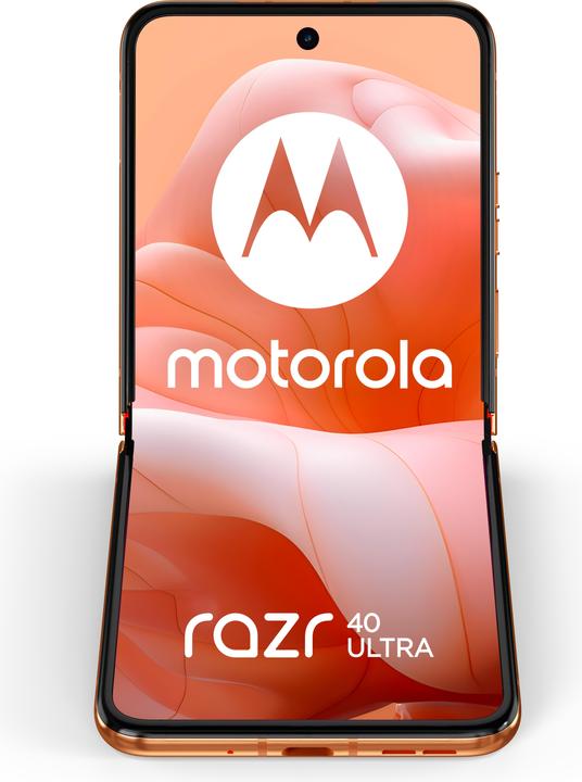 Actual product image Motorola Razr 40 Ultra Orange (256 GB, Peach Fuzz, 6.90", SIM + eSIM, 12.58 Mpx, 5G)