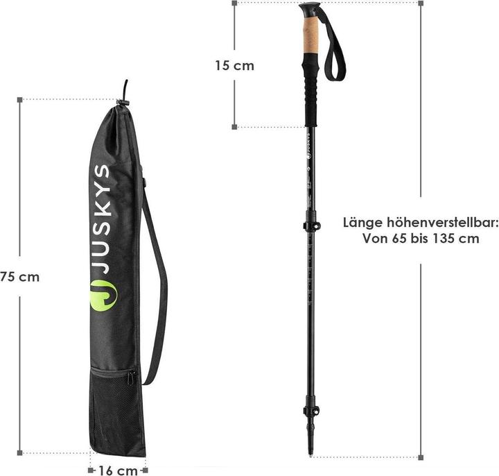 Juskys Nordic Walking Stöcke (65 -135 cm)