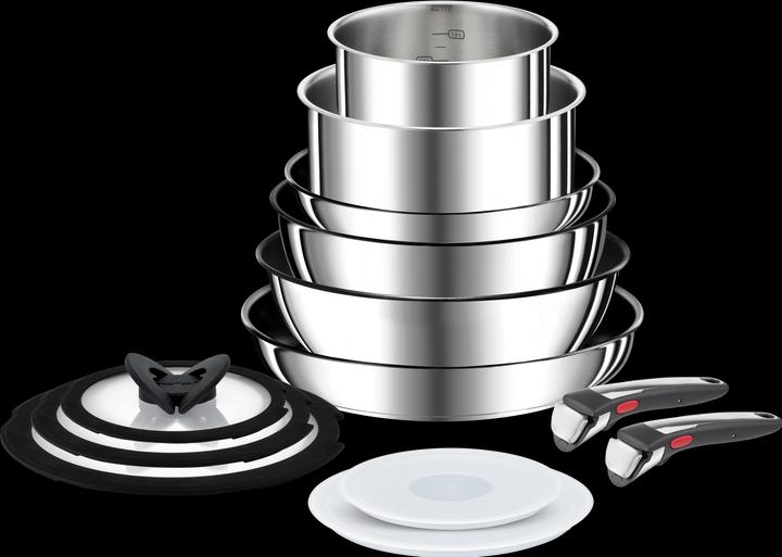Tefal Ingenio Preference On, set 13 pièces (24 cm, Ensemble de casseroles et de poêles de cuisson, Poêle à frire, Casserole à manche, Casserole, Wok, Acier inoxydable)