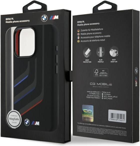 Actual product image BMW BMHMP16X23SLIK iPhone 16 Pro Max 6.9" czarny/black hardcase Silicone Turning Lines MagSafe (Apple iPhone 16 Pro Max)