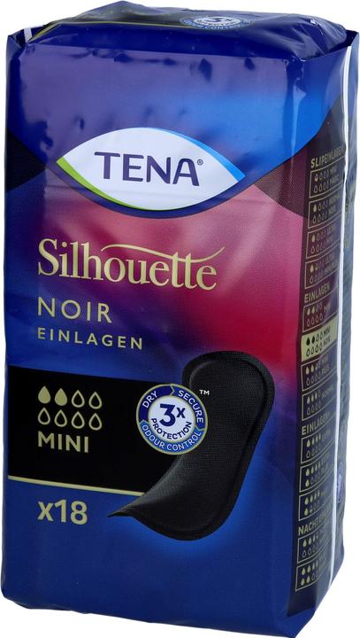 Actual product image Tena Silhouette Noir Mini Pad (18 x, S)