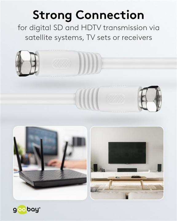 Image du produit Goobay Câble d'antenne SAT 80 dB, 2x blindé (80 dB, Câble d'antenne)