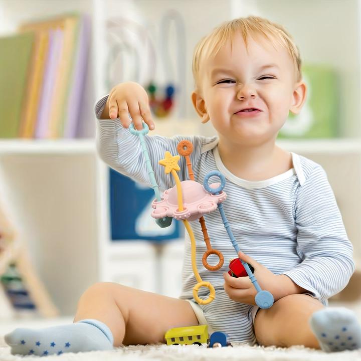 Produktbild Activity Board Spielzeug für 18+ Monate alt - Baby-Sinnesspielzeug - Silikon-Zugschnur-Aktivitätsspielzeug für