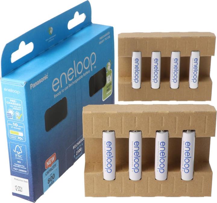 Actual product image Panasonic Battery Micro AAA HR-4UTGA 8x and 2x AccuSafe AAA (AAA, 800 mAh)