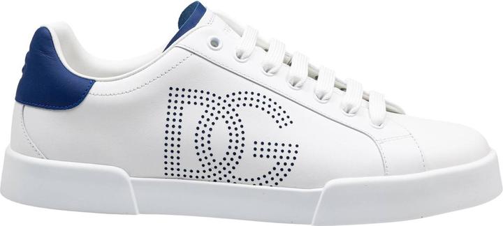 Dolce & Gabbana portofino light sneakers in white and blue leather