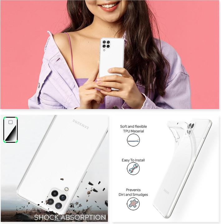 Actual product image Nalia Clear silicone mobile phone case (Samsung Galaxy A22)
