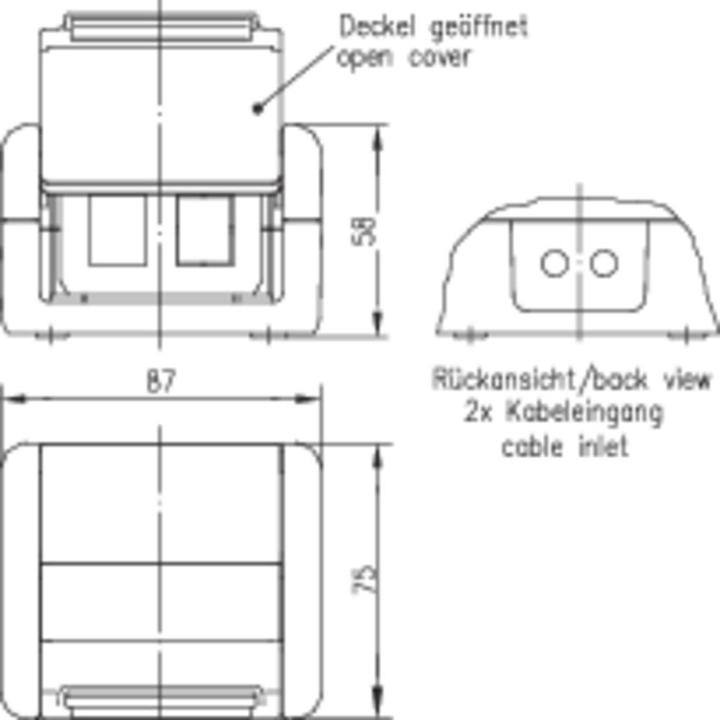Produktbild Telegärtner Netzwerkdose Aufputz CAT 5e, CAT 6, CAT 6A Grau (H02000a0070)