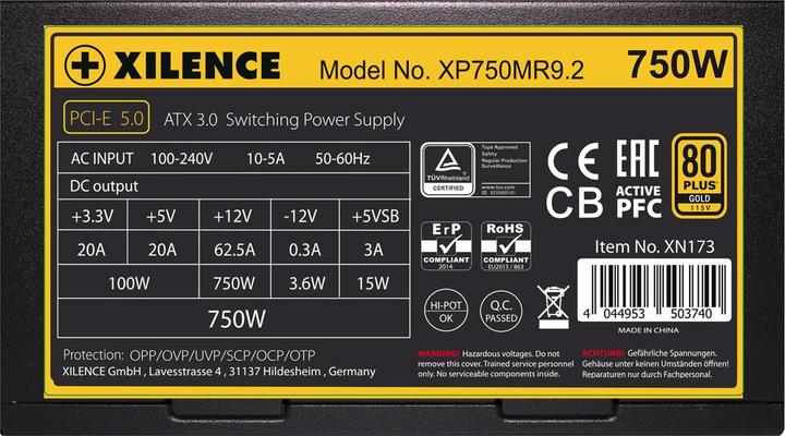 Actual product image Xilence Performance X ATX 3.0 80+ GOLD 750 W (750 W)