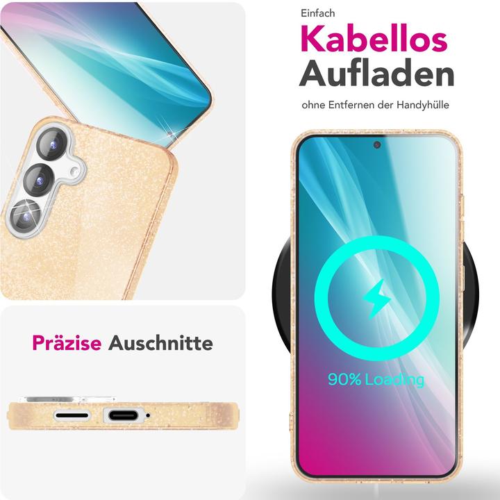 Actual product image Nalia ShinePop - Stabile Glänzende Glitzer Hülle - Glamour Glitter Cover (Samsung Galaxy S25)