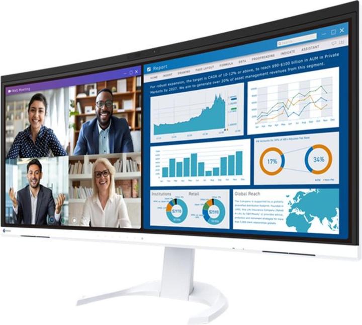 Productafbeelding Eizo 86,7cm (34,1") EV3450XC-WT 21:9 4K 2xHDMI+DP+USB-C Curv (3440 x 1440 pixels, 34.10")