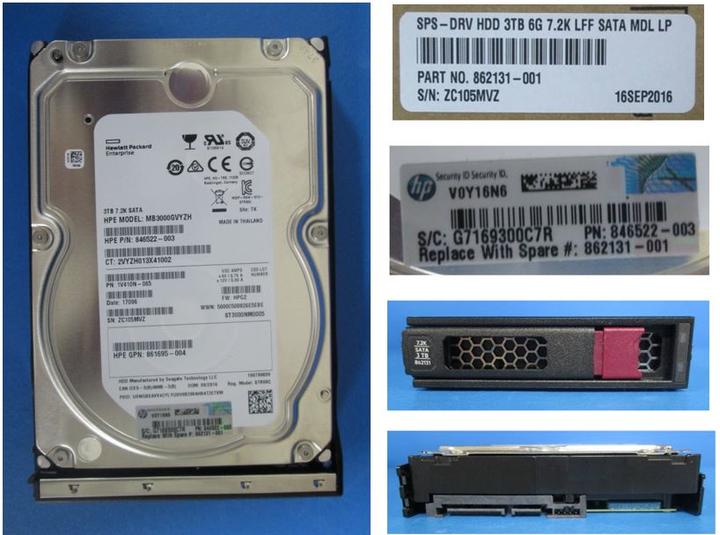 Productafbeelding HPE DRV HDD 3TB 6G 7.2K LFF SATA (3 TB, 3.5")