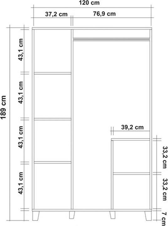 Immagine prodotto Hanah Home Chloe (120 x 48 x 189 cm)
