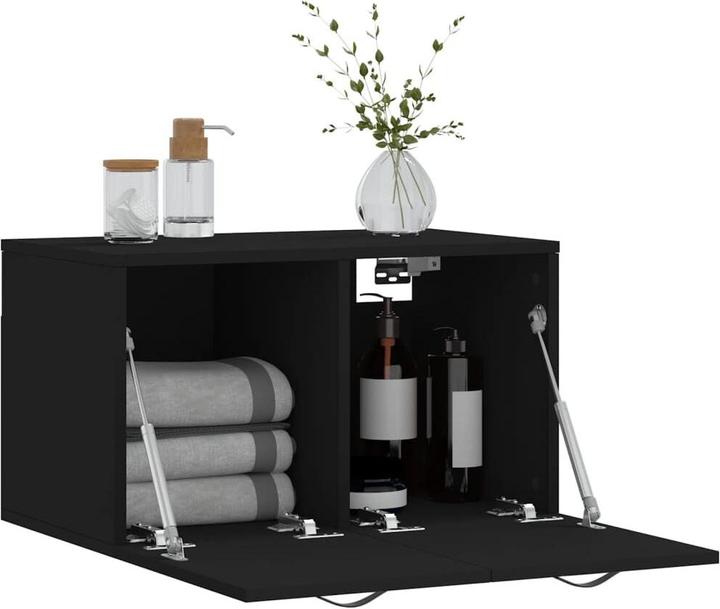 Image du produit VidaXL Wandschrank Schwarz 60x36,5x35 cm Holzwerkstoff, Farbe (60 x 36,5 x 35 cm)
