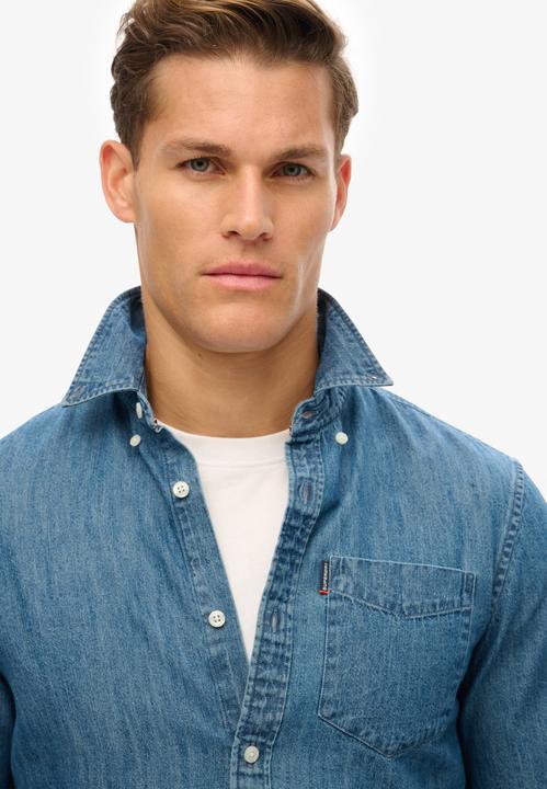 Produktbild Superdry ESSENTIALS L/S DENIM SHIRT Heren Overhemd (XXL)