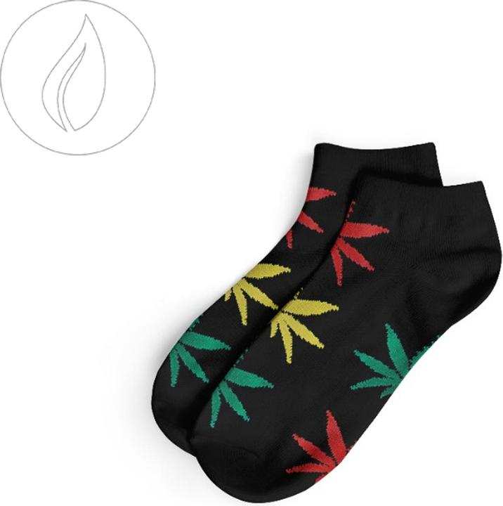 Actual product image R420 Short Socks-Size 40-45 Black/Rasta (40 - 45)