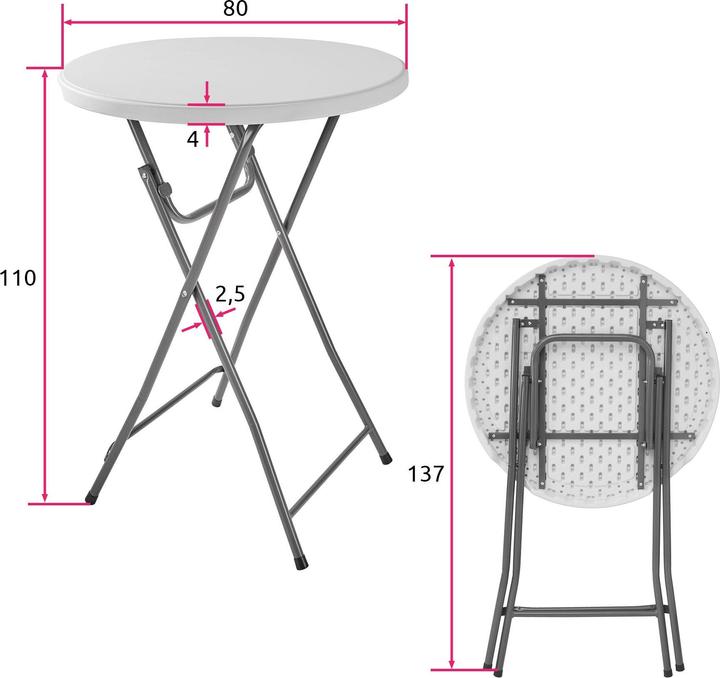 Produktbild tectake Stehtisch (Ø 80 x 110 cm)