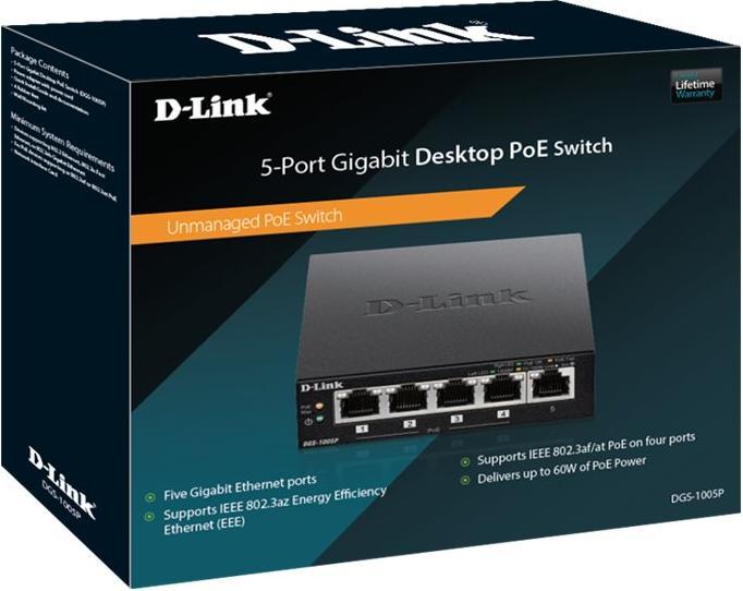 Actual product image D-Link Des-1005p (5 Ports)