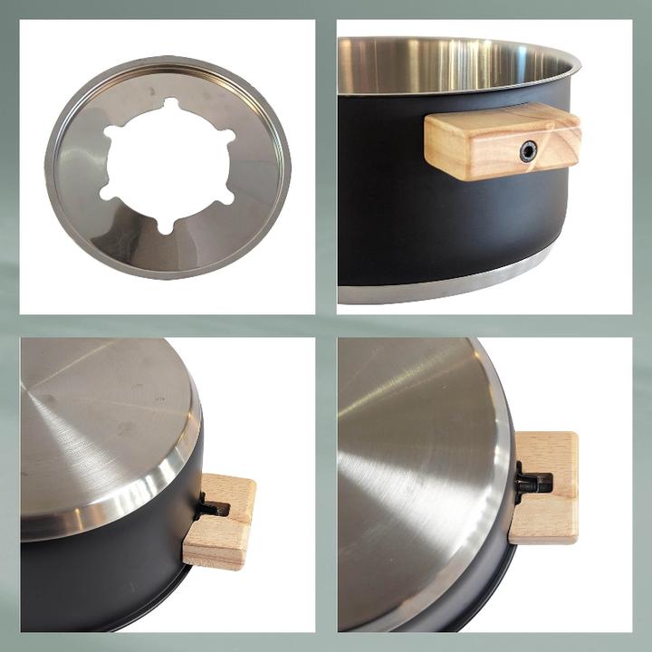Actual product image Kela Fondue set GUNTEN 16-piece stainless steel with 4 ceramic bowls (Fondue Bourguignonne)