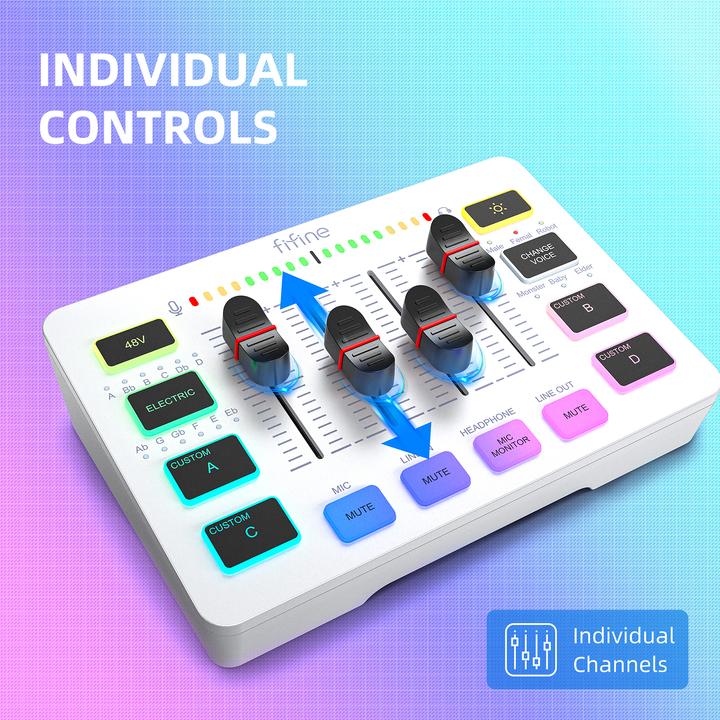 Produktbild Fifine Gaming Audio Mixer SC3, 4-Kanal