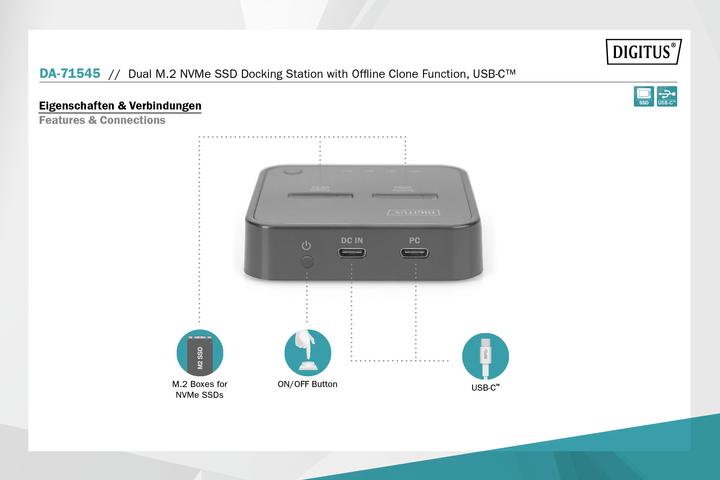 Image du produit Digitus Dual M.2 NVMe SSD Docking Station