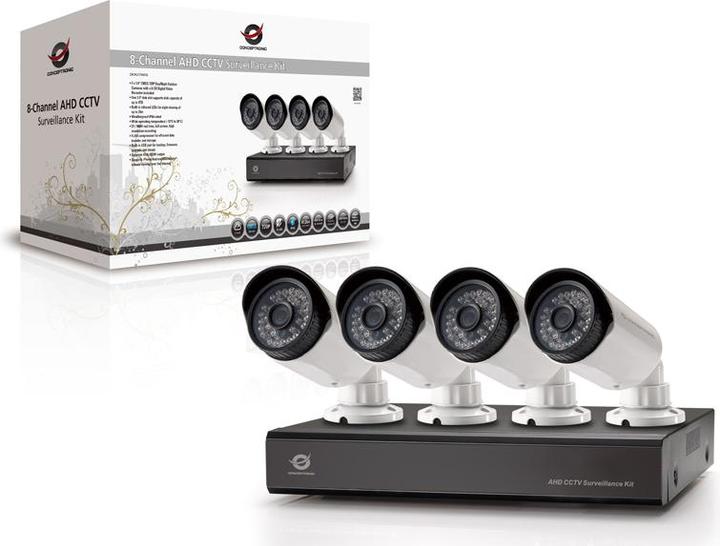 Actual product image Conceptronic C8CHCCTVKITD 8-Channel AHD CCTV Surveillance Kit (1280 x 720 pixels)
