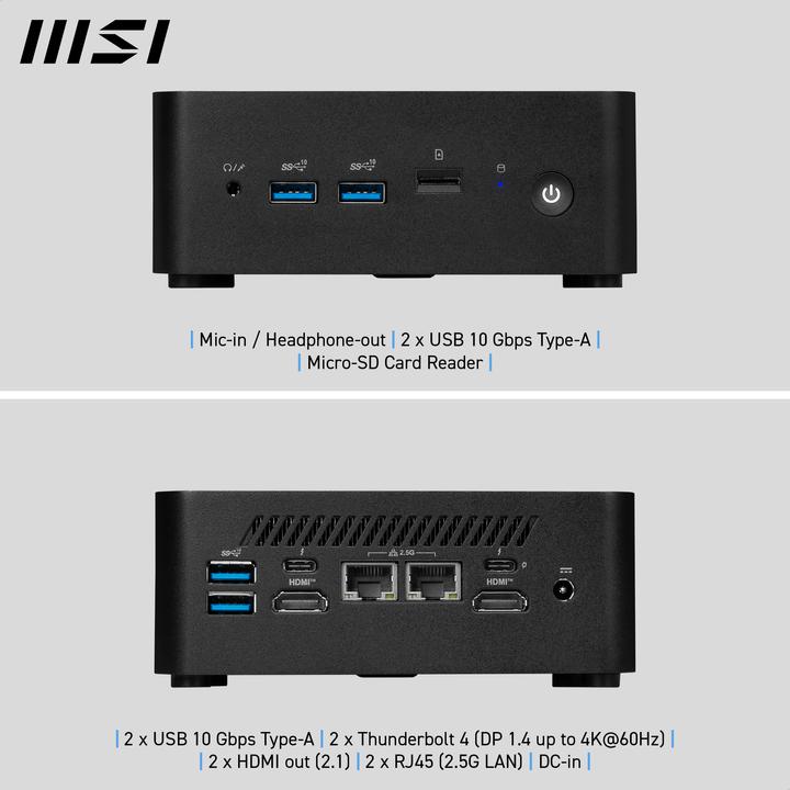 Actual product image MSI Cubi NUC 1MG (without operating system) (Intel Core 3 100U, 8 GB, 256 GB, Intel UHD Graphics)
