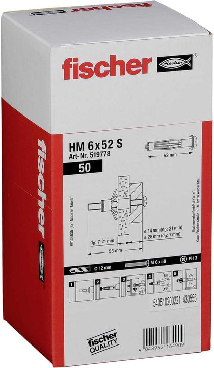 Actual product image Fischer Cavity metal dowel HM (50 pcs.)