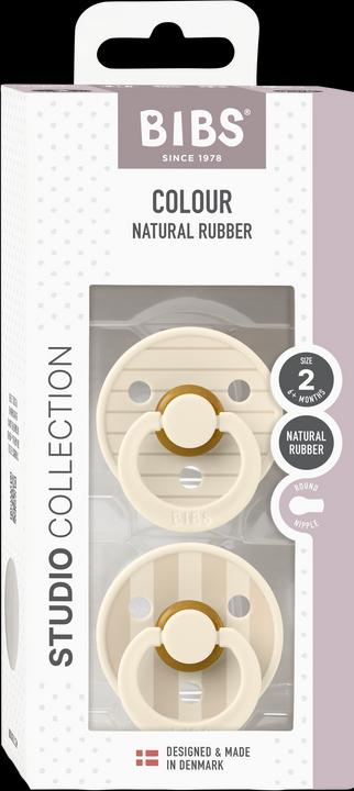 Produktbild Bibs Studio Nuggi Colour 2 PACK Latex Round 6-12m Pin Ivory Vanilla Mix (2 x, 6 - 12 Monate)