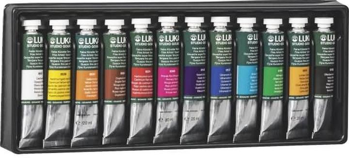 Image du produit Nerchau LUKAS STUDIO GOAUCHE - Gouache d'artiste de qualité supérieure - Starter-Set T12 avec 12 x 20 ml (Multicolore, 2.28 ml)