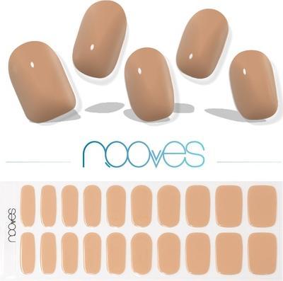 Actual product image Nooves NAILS Premium Precured Gel Nail Foils Cru au Soleil Brown Half-Cured Gel Nail Strips Semi-Per (Nail glue, Nude)