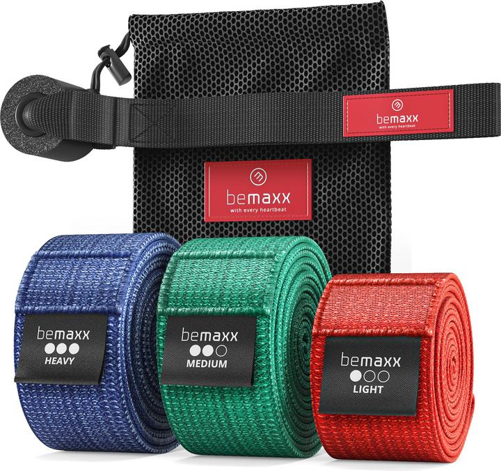 Produktbild BeMaxx Sport Klimmzugband Textil, 3er-Set (Stark, Mittel, Leicht)