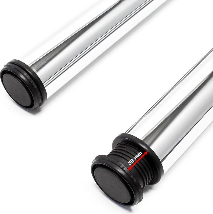 Produktbild Wiltec Edelstahl Tischbein 4er Set Möbelfuss Verstellbar Ø60mm 1100mm Chrom