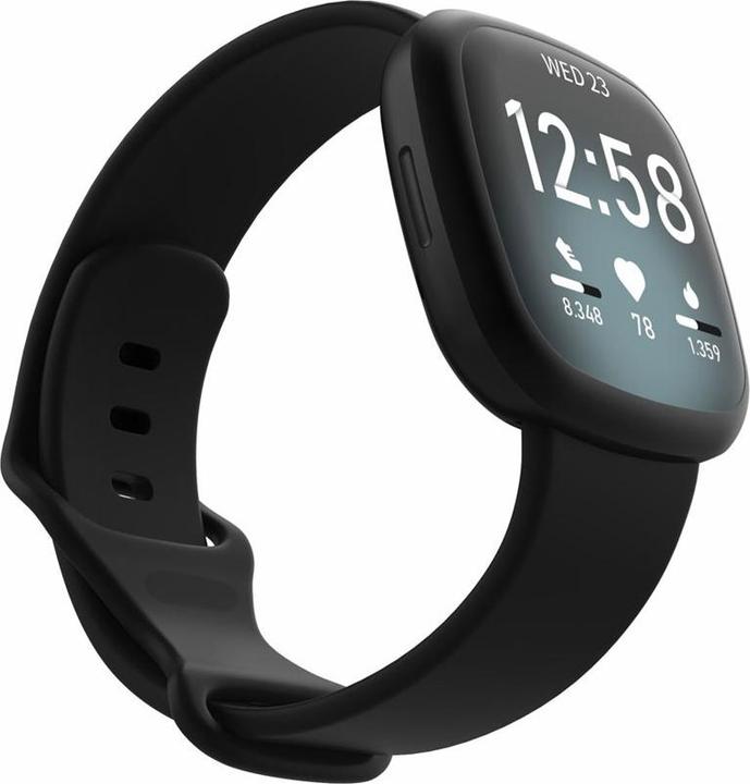 Produktbild Deltalabs Fitbit Versa 4 / Versa 3 / Sense 2 / Sense Silikon Sport Armband - Schwarz (Silikon, Fitbit Versa 3, Fitbit Versa 4, Fitbit Sense 2)