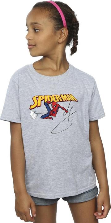 Actual product image Girls Spider-Man With A Book Cotton T-Shirt (140, 146)
