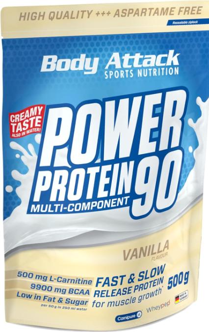 Immagine prodotto Body Attack New Power Protein 90 (sacchetto da 500 g) (Vaniglia, 1 pz., 500 g)