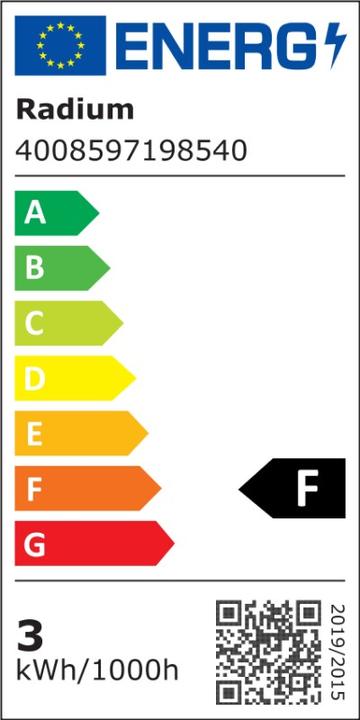 Energy Label Radium LED drop lamp (E14, 2.50 W, 220 lm, 1 x, F)