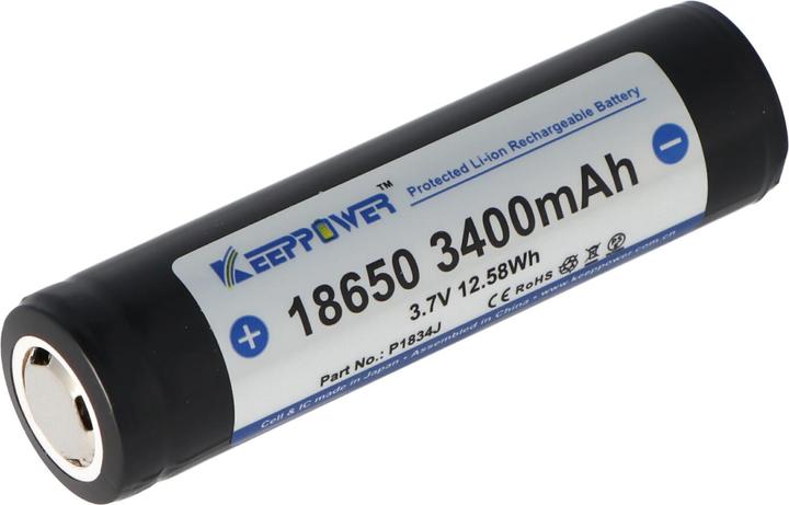 Image du produit Keeppower Accu 18650 protégé (Flat Top) (1 pcs, 18650, 3400 mAh)