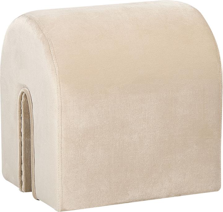 Actual product image Beliani Pouf Velvet Fabric beige 35 x 42 x 42 cm MODOC