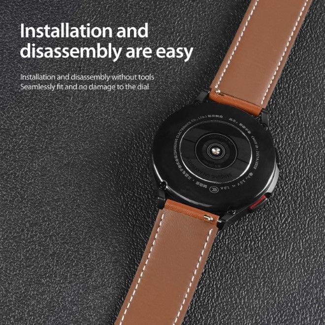 Image du produit Dux Ducis YA Series Bracelet en cuir véritable (20 mm, Cuir véritable, Largeur de l'ergot 20 mm, Galaxy Watch3 (41mm), Galaxy Watch6, Gear S2 Classic)